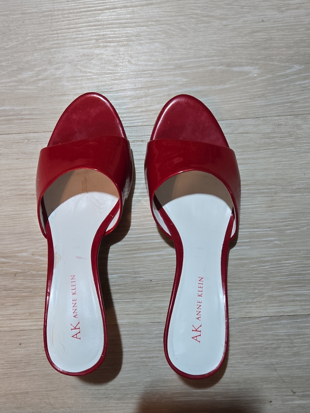 Anne Klein Patent Red Wedge Sandals Sz 6.5 with Box. - Picture 3 of 7